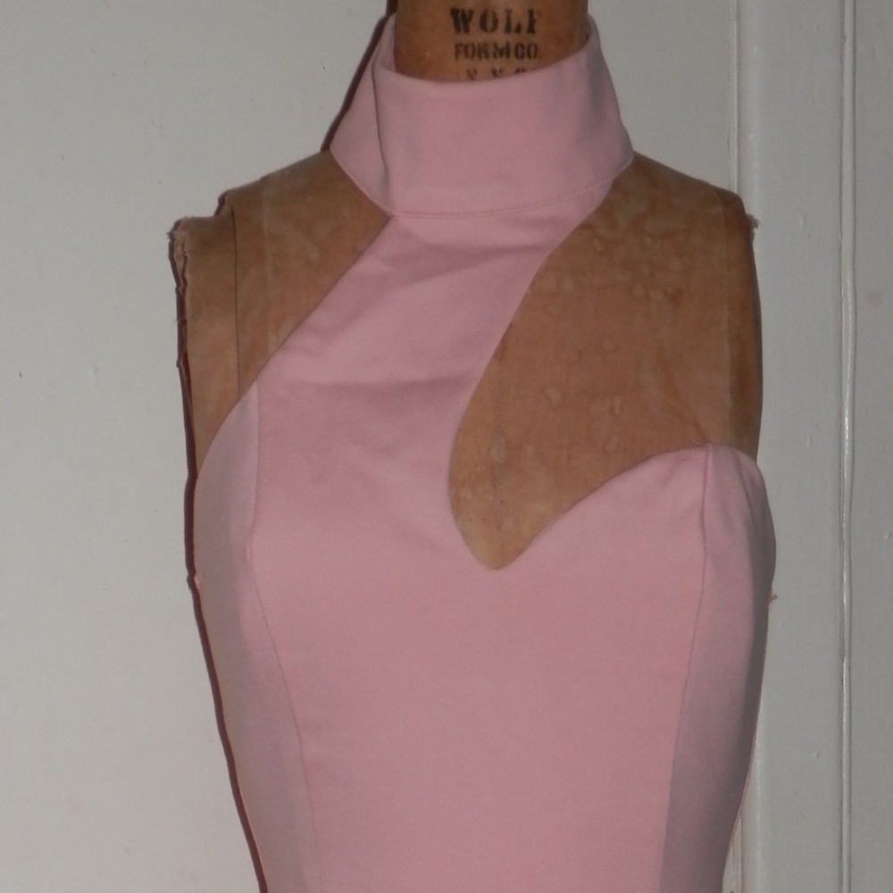 MOCK NECK HALTER DRESS